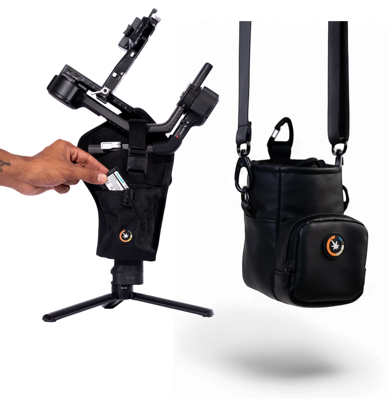Run n’ Gun Bundle: Gimbal Holster V2 and Lens Pouch together
