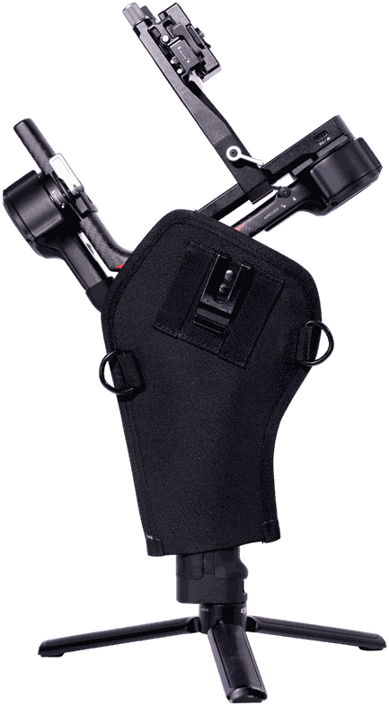 Back of the holster showing belt clip and D-rings